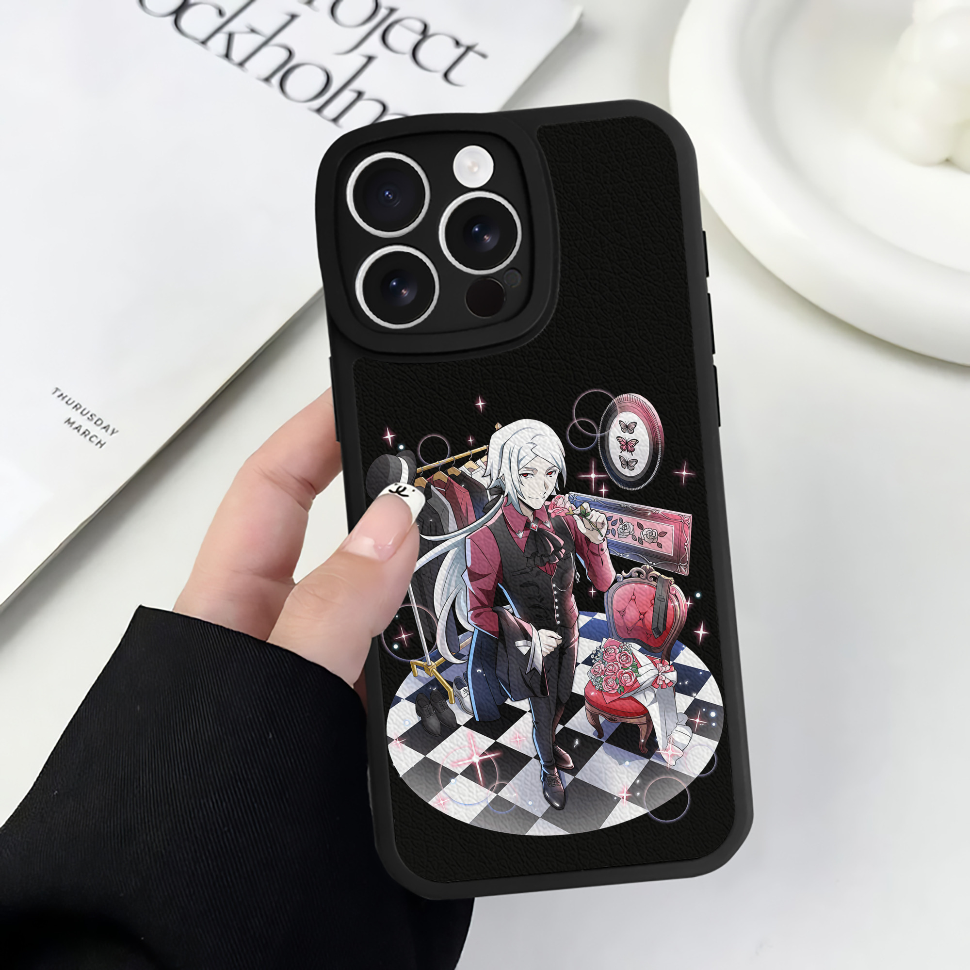 （画像用） 文豪ストレイドッグス Bungo Stray Dogs 【iPhone 16シリーズ対応】シリコンスマホケース（レザー調） 材質：シリコン
